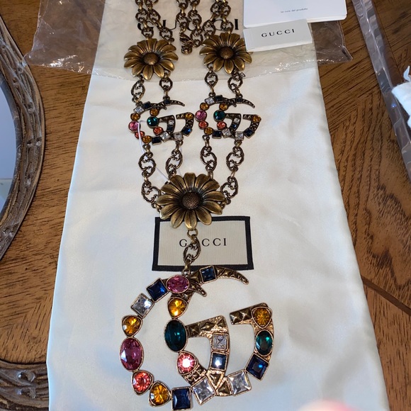 Gucci Marmont Multicolor Logo Necklace - Picture 5 of 12